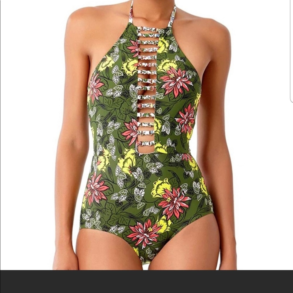 Anne Cole High Neck Sexy Front Straps OnePiece